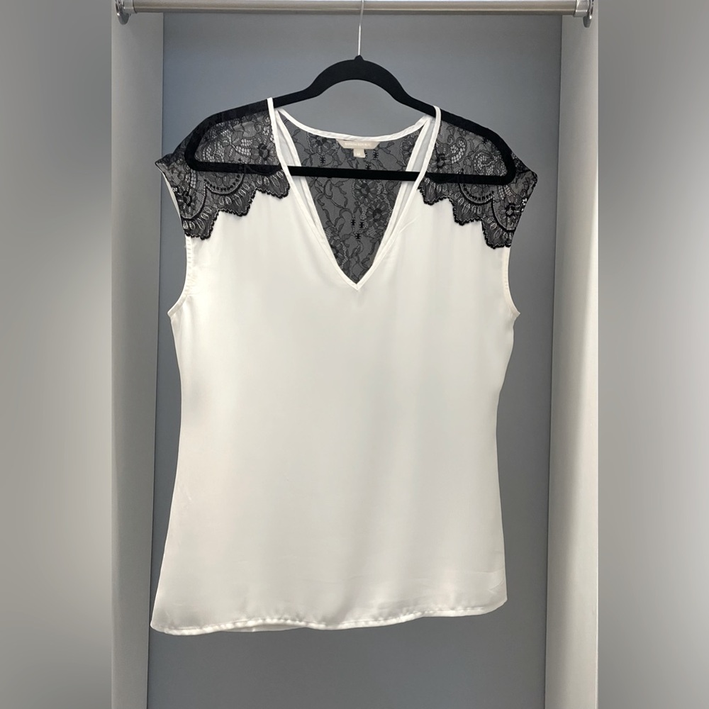 Banana Republic LACE-TRIM TOP Size M